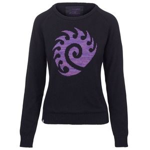 Starcraft Cotton Knit Graphic Print Sweater in Black Size XL
